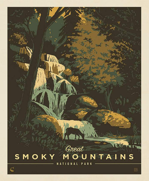 National Parks Poster Panel Great Smoky Mountains PD13299 by Riley Blake - DIGITALLY PRINTED South Carolina Tennessee - Quilting Cotton