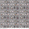 SALE Spooky Schoolhouse Witch School C13202 Gray - Riley Blake Designs - Halloween Witches Spiderwebs Ghosts Bats - Quilting Cotton Fabric