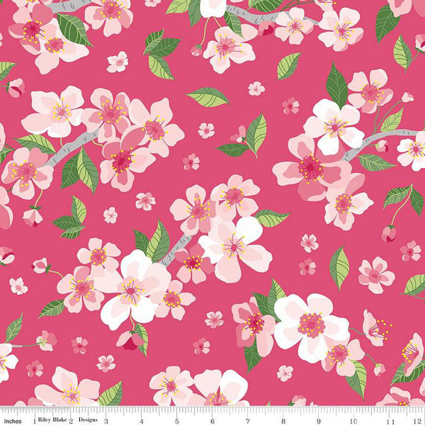 9" End of Bolt - Orchard Main C13150 Cherry - Riley Blake Designs - Floral Flowers - Quilting Cotton Fabric