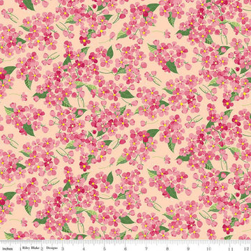 19" End of Bolt - CLEARANCE Orchard Blossoms C13152 Apricot - Riley Blake Designs - Floral Flowers - Quilting Cotton Fabric