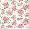 Fat Quarter End of Bolt - SALE Swan Serenade Main SC13260 Cream SPARKLE - Riley Blake - Floral Antique Gold SPARKLE - Quilting Cotton Fabric