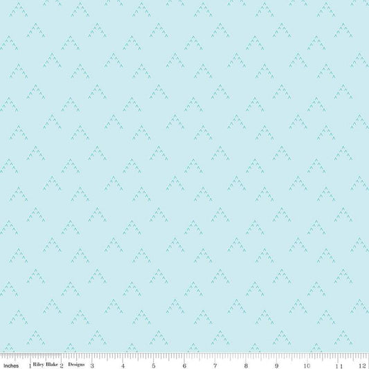 CLEARANCE 17" End of Bolt - Swan Serenade Flight C13264 Sky - Riley Blake  - Quilting Cotton