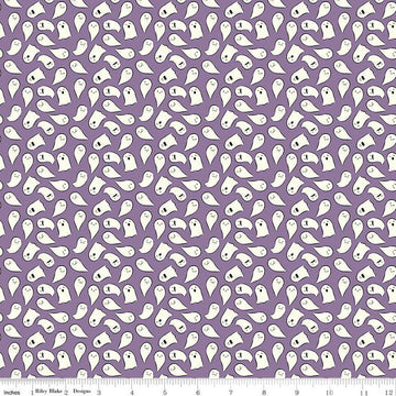 Spooky Schoolhouse Ghosts C13205 Lilac - Riley Blake Designs - Halloween - Quilting Cotton Fabric