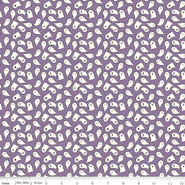 Spooky Schoolhouse Ghosts C13205 Lilac - Riley Blake Designs - Halloween - Quilting Cotton Fabric