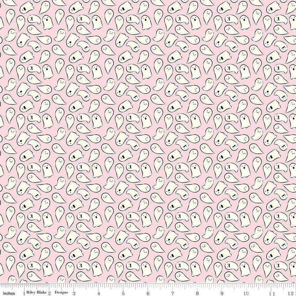 Spooky Schoolhouse Ghosts C13205 Pink - Riley Blake Designs - Halloween - Quilting Cotton Fabric