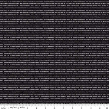 SALE Spooky Schoolhouse Double Double Text C13206 Black - Riley Blake Designs - Halloween Spells - Quilting Cotton Fabric