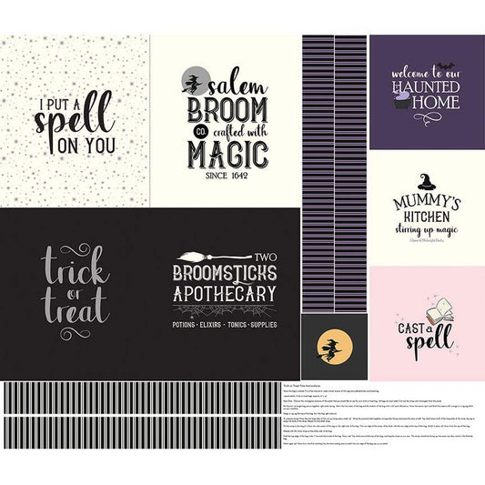 DEAL Spooky Schoolhouse Tote Panel SPARKLE - Riley Blake Designs - Halloween - Quilting Cotton Fabric