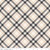 17" End of Bolt Piece - Hey Bootiful Plaid C13133 Off White - Riley Blake Designs - Halloween Diagonal Plaid - Quilting Cotton Fabric