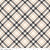 25" End of Bolt Piece - Hey Bootiful Plaid C13133 Off White - Riley Blake Designs - Halloween Diagonal Plaid - Quilting Cotton Fabric
