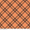 12" End of Bolt SALE Hey Bootiful Plaid C13133 Orange - Riley Blake Designs - Halloween Diagonal Plaid - Quilting Cotton Fabric