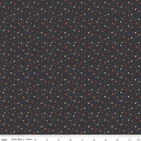 Hey Bootiful Dots C13135 Charcoal - Riley Blake Designs - Halloween Polka Dot Dotted - Quilting Cotton Fabric