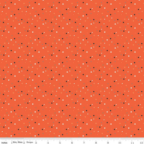 Hey Bootiful Dots C13135 Persimmon - Riley Blake Designs - Halloween Polka Dot Dotted - Quilting Cotton Fabric