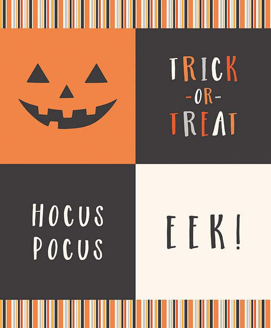 CLEARANCE Hey Bootiful Trick-or-Treat Panel GP13137 Glow-in-the-Dark - Riley Blake - Halloween - Quilting Cotton Fabric