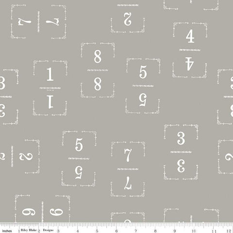 CLEARANCE Queen of We'en Solitaire C13170 Gray - Riley Blake Designs - Halloween Numbers - J. Wecker Frisch - Quilting Cotton Fabric