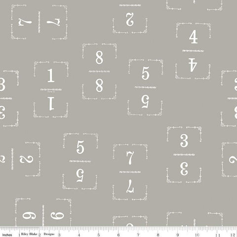 CLEARANCE Queen of We'en Solitaire C13170 Gray - Riley Blake Designs - Halloween Numbers - J. Wecker Frisch - Quilting Cotton Fabric