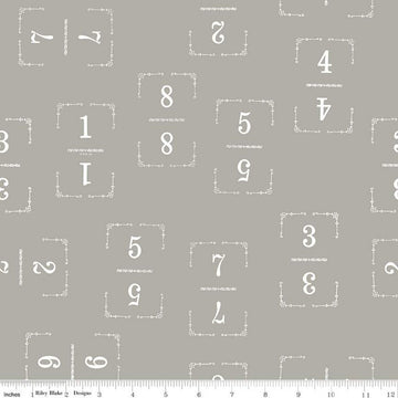 CLEARANCE Queen of We'en Solitaire C13170 Gray - Riley Blake Designs - Halloween Numbers - J. Wecker Frisch - Quilting Cotton Fabric
