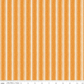SALE Queen of We'en Ticking Texture C13171 Orange - Riley Blake Designs - Halloween Stripes - J. Wecker Frisch - Quilting Cotton Fabric