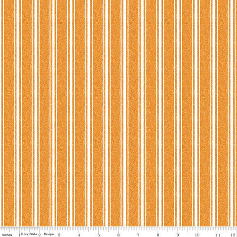 SALE Queen of We'en Ticking Texture C13171 Orange - Riley Blake Designs - Halloween Stripes - J. Wecker Frisch - Quilting Cotton Fabric