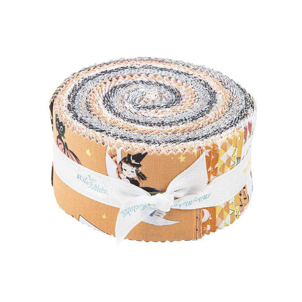 SALE Fright Delight 2.5 Inch Rolie Polie Jelly Roll 40 pieces - Riley Blake - Precut Pre cut Bundle - Halloween - Quilting Cotton Fabric
