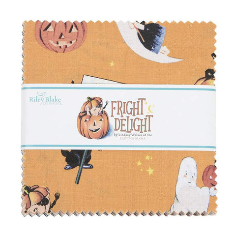 Fright Delight Charm Pack 5 Inch Stacker Bundle - Riley Blake Designs - 42 piece Precut Pre cut - Halloween - Quilting Cotton Fabric
