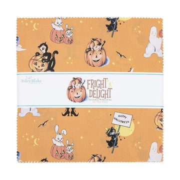SALE Fright Delight Layer Cake 10" Stacker Bundle - Riley Blake Designs - 42-Piece Precut  - Halloween - Quilting Cotton Fabric