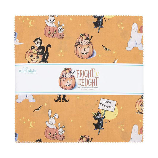 DEAL Fright Delight Layer Cake 10" Stacker Bundle - Riley Blake Designs - 42-Piece Precut  - Halloween - Quilting Cotton Fabric