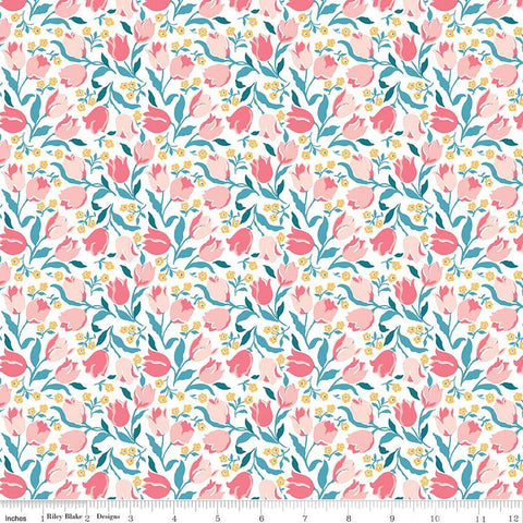 London Parks Tulip Triumph A 01666852A - Riley Blake - Floral Flowers Tulips Daisies -  Liberty Fabrics  - Quilting Cotton Fabric