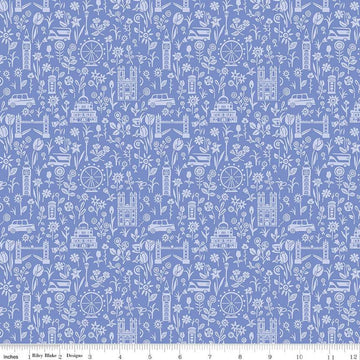 11" End of Bolt - London Parks City Sights B 01666854B - Riley Blake - Floral Flowers Landmarks -  Liberty Fabrics  - Quilting Cotton Fabric