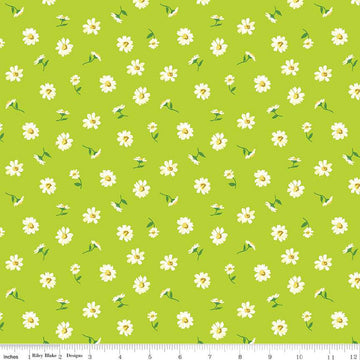 SALE London Parks Dulwich Daisy Yellow Green Floral Farbic 01666856C - Liberty Riley Blake Quilting Cotton Fabric