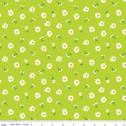 SALE London Parks Dulwich Daisy Yellow Green Floral Farbic 01666856C - Liberty Riley Blake Quilting Cotton Fabric