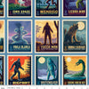 Legends of the National Parks Postcards CD13281 Blue - Riley Blake Designs - DIGITALLY PRINTED Big Foot Whitewalker - Quilting Cotton
