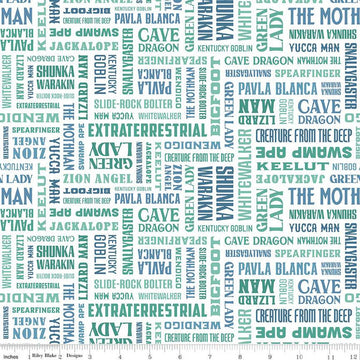 Legends of the National Parks Names C13282 White - Riley Blake Designs - Recreation Outdoors Text - Quilting Cotton Fabric