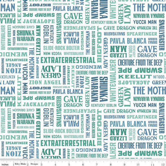 Legends of the National Parks Names C13282 White - Riley Blake Designs - Recreation Outdoors Text - Quilting Cotton Fabric