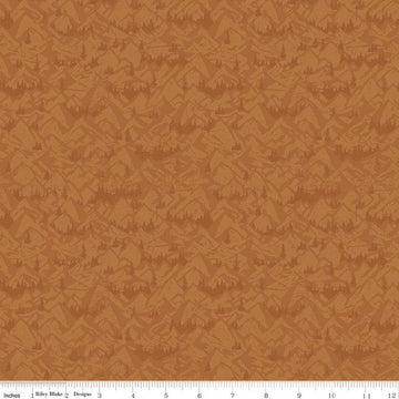 DEAL Legends of the National Parks Mountains C13284 Sienna - Riley Blake Designs - Recreation Outdoors Tone-on-Tone - Quilting Cotton Fabric