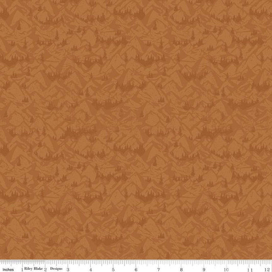 DEAL Legends of the National Parks Mountains C13284 Sienna - Riley Blake Designs - Recreation Outdoors Tone-on-Tone - Quilting Cotton Fabric