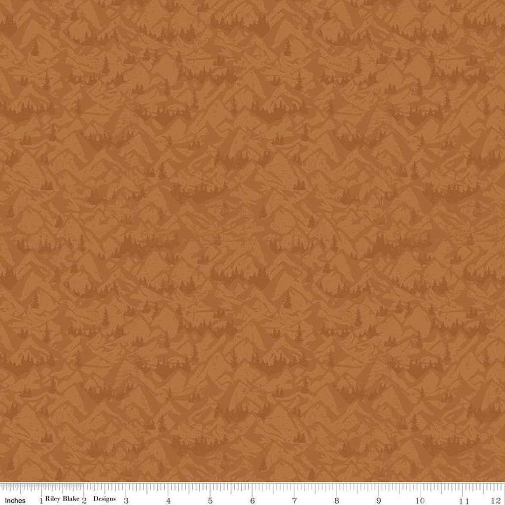 SALE Legends of the National Parks Mountains C13284 Sienna - Riley Blake Designs - Recreation Outdoors Tone-on-Tone - Quilting Cotton Fabric