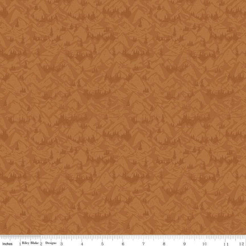 Legends of the National Parks Mountains C13284 Sienna - Riley Blake Designs - Recreation Outdoors Tone-on-Tone - Quilting Cotton Fabric