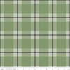 18" End of Bolt - SALE FLANNEL Snow Leopard Plaid F13191 Green - Riley Blake Designs - Winter Geometric Blue - FLANNEL Cotton Fabric