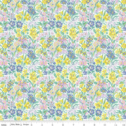 23" End of Bolt - SUPER DEAL BTY! London Parks Kew Blooms B 01666864B - Riley Blake  - Floral Flowers - Liberty Fabrics - Quilting Cotton