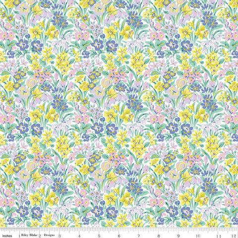 SALE London Parks Kew Blooms B 01666864B - Riley Blake Designs - Floral Flowers  - Quilting Cotton Fabric