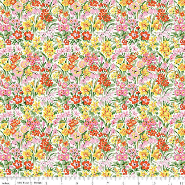 SALE London Parks Kew Blooms C 01666864C - Riley Blake Designs - Floral Flowers - Liberty Fabrics - Quilting Cotton Fabric