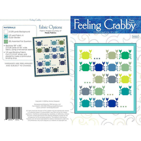 SALE Feeling Crabby Quilt PATTERN P180 by Wendy Sheppard - Riley Blake Design - INSTRUCTIONS Only - Fat Quarter Friendly