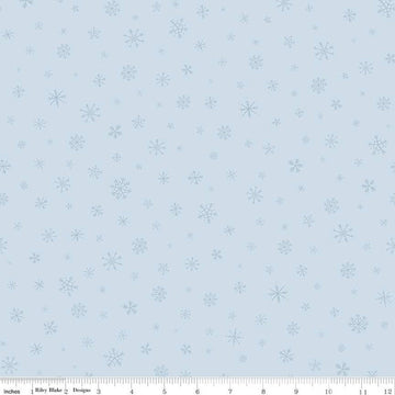 SALE FLANNEL Snow Leopard Snowflakes F13193 Ice Blue - Riley Blake Designs - Winter Tone-on-Tone - FLANNEL Cotton Fabric