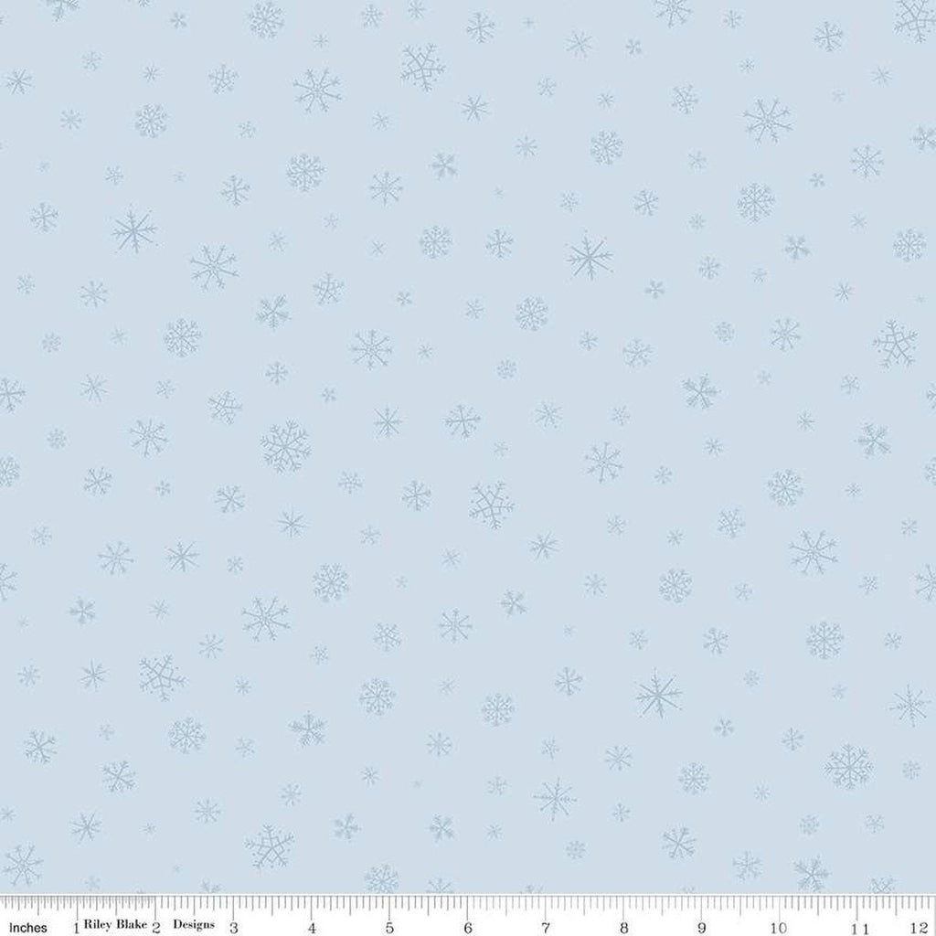 SALE FLANNEL Snow Leopard Snowflakes F13193 Ice Blue - Riley Blake Designs - Winter Tone-on-Tone - FLANNEL Cotton Fabric