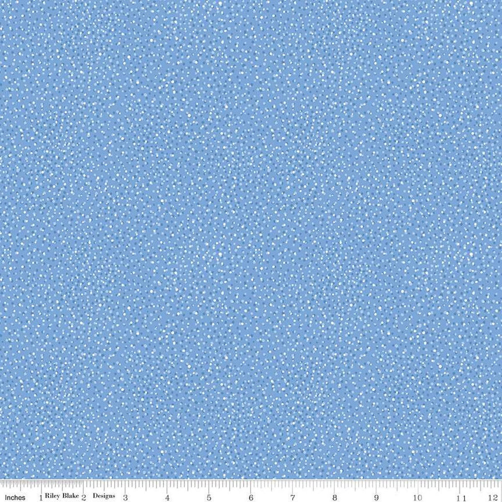 FLANNEL Snow Leopard Flurry F13194 Blue - Riley Blake Designs - Winter Small Specks - FLANNEL Cotton Fabric