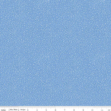 12" End of Bolt - SALE FLANNEL Snow Leopard Flurry F13194 Blue - Riley Blake Designs - Winter Small Specks - FLANNEL Cotton Fabric