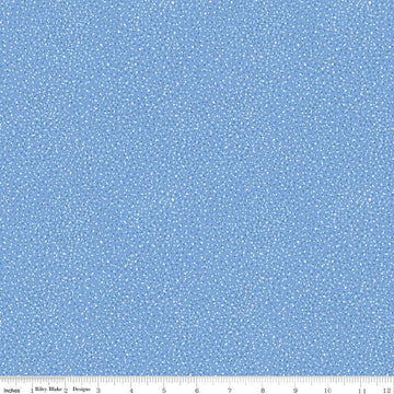 12" End of Bolt - SALE FLANNEL Snow Leopard Flurry F13194 Blue - Riley Blake Designs - Winter Small Specks - FLANNEL Cotton Fabric