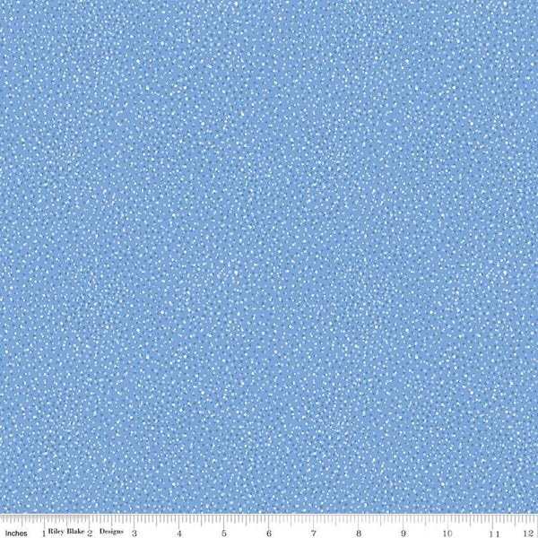 SALE FLANNEL Snow Leopard Flurry F13194 Blue - Riley Blake Designs - Winter Small Specks - FLANNEL Cotton Fabric