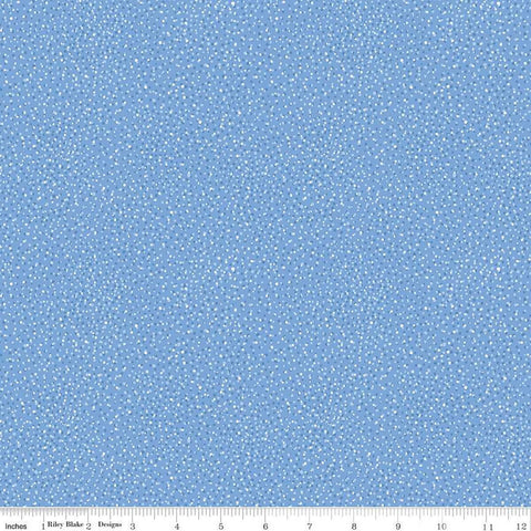 FLANNEL Snow Leopard Flurry F13194 Blue - Riley Blake Designs - Winter Small Specks - FLANNEL Cotton Fabric