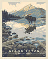 DEAL National Parks Poster Panel Grand Teton PD13296 - Riley Blake Designs - DIGITALLY PRINTED Wyoming - Quilting Cotton Fabric